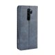 Xiaomi Redmi Note 8 Pro Vintage Style Magnetic Leather Wallet Case Cover, Blue