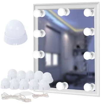 LED Mirror Vanity Lights Set, 10 Pcs, USB