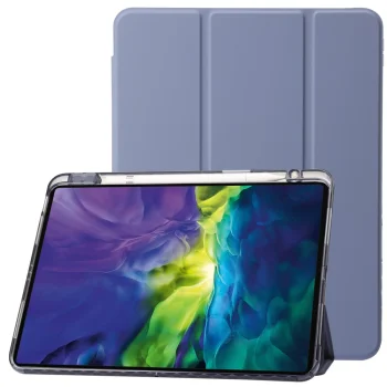 Apple iPad Pro 11'' (2024) (A2837 A2925) Trifold Stand PU Leather Cover Case, Purple