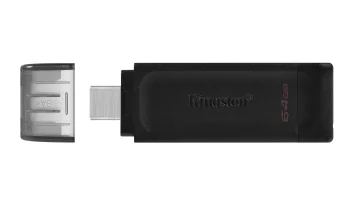 USB-C Flash Drive Kingston DataTraveler 70 64GB USB 3.2, black