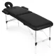 ModernHome Portable 2-Section Aluminum Massage Table with Carry Case, Black