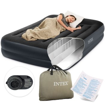 Intex 64124 Queen Inflatable Air Bed with Built-in Pump, 203x152x42 cm