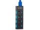 USB hub with 4 USB 3.0 ports and switches, black