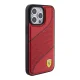 Ferrari iPhone 15 Pro Case Perforated Waves Metal Logo, Red