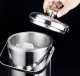 1.3L Ice Bucket with Tongs and Spoon Mini Portable Stainless Steel Champagne Wine Beer Bucket for Bar Party Event