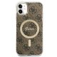 Apple iPhone 11 6.1\'\' Guess 4G Print MagSafe Case Cover (GUBPN61H4EACSW) + Charger, Brown