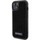 Чехол Karl Lagerfeld для iPhone 15 Rhinestone Logo Metal Plate, черный