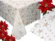 Christmas Tablecloth 140x220cm, White with Stars and Snowflakes