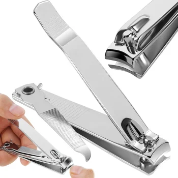 Large Steel Nail Clippers with File, Chromed
