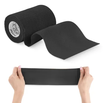 4Fizjo Self-Adhesive Cohesive Bandage 4.5 m x 10 cm, Black