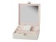 Jewelry Case Display Box Storage Organizer With Mirror, White