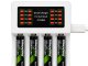 Maxday C704B3 AA/AAA Battery Charger, USB-C, LCD, White