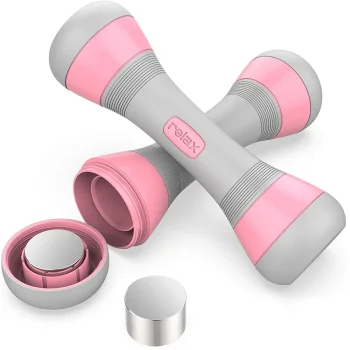 Adjustable Fitness Dumbbells Set 2 x 2 kg, Pink