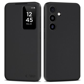 Tech-Protect Smart Wallet Case for Samsung Galaxy S25, Matte Black