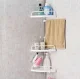 Telescopic Adjustable Corner Shower Bathroom Shelf, White