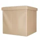 Folding Storage Ottoman Faux Leather Pouf Seat, 38 x 38 x 36 cm, Beige