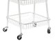 3-Tier Metal Rolling Storage Cart for Kitchen and Bathroom, White