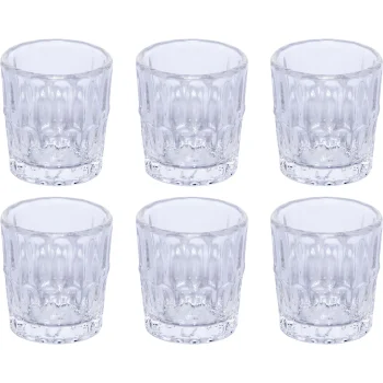 Guzzini Vanity Glass Set of 6 Shot Glasses, 66 ml, Clear