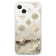 Guess iPhone 13 mini Case Peony Liquid Glitter, Gold