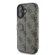 Apple iPhone 16 Plus 6.7\" Guess 4G Metal Logo Book Case Cover, Brown