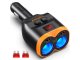 Cigarette Lighter Splitter 12-24V 80W Car Charger with 2 USB-A and USB-C QC 3.0