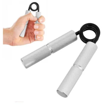 4Fizjo Metal Hand Gripper, 45 kg, Silver