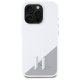 Apple iPhone 16 Pro 6.3\" Karl Lagerfeld Silicone Shadow Metal Initial MagSafe Case Cover, White