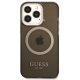 Guess Gold Outline Translucent MagSafe vāciņš iPhone 13 / 13 Pro - Melns