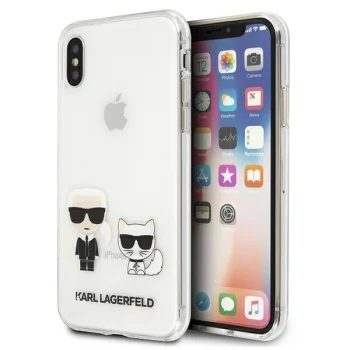 Karl Lagerfeld Karl & Choupette dėklas iPhone XS Max, skaidrus