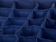 Drawer Organizer for Underwear and Socks, 16 Compartments, Navy Blue
