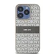 DKNY iPhone 15 Pro Case Mono Stripe & Metal Logo, Beige