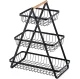 3-Tier Metal Fruit and Vegetable Basket DA78A, Black