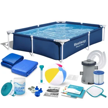 Bestway 56401N Rectangular Frame Pool 221x150x43 cm (16-in-1)