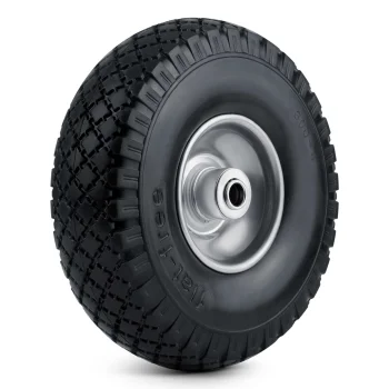 Humberg 3.00-4 Tubeless Wheel for Wheelbarrows and Garden Carts, Black/Silver