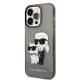 Karl Lagerfeld Glitter Karl&Choupette Case for iPhone 14 Pro - Black
