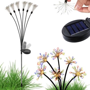 Saules lampas dārzam LED Pienenes ar iespraužamu kātu, 2 gab.