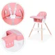 ECOTOYS 2-in-1 Baby High Chair and Booster Seat, Pink