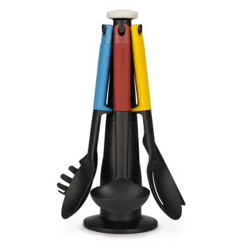 Joseph Joseph Elevate 6-Piece Kitchen Utensil Set with Stand, Black