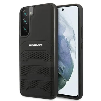 Mercedes AMG Leather Debossed Lines Case for Samsung Galaxy S22+ - Black