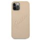 Apple iPhone 12 / 12 Pro 6.1\'\' Guess Saffiano Vintage Script Case Cover (GUHCP12MRSAVSLG), Gold