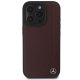 Mercedes iPhone 16 Pro Case Wood Imitation Leather MagSafe, Red