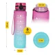 4FIZJO Motivational Tritan Water Bottle 1 L, Blue-Pink