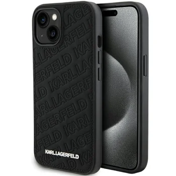 Karl Lagerfeld iPhone 15 Case HC Quilted K Pattern, Black
