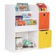 Kids Bookshelf and Toy Storage Organizer Cabinet with Bins by ECOTOYS, White