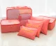 Travel Suitcase Organizer and Laundry Bag Set, 6 pcs, Salmon
