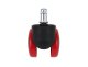 Office Chair Replacement Rubber Wheels 5 pcs, Red