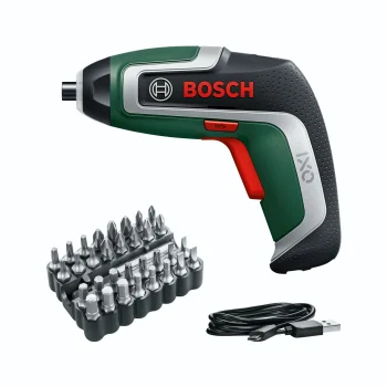 Bosch IXO 7 Cordless Screwdriver with 32-Piece Bit Set, 3.6 V, 2.0 Ah