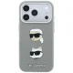 Karl Lagerfeld Saffiano Case for iPhone 18 Pro / 17 Pro Pins & Logo - Gray