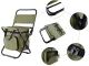 Folding Fishing and Camping Chair with Cooler Bag, Khaki Green