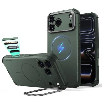 ESR Cyber Tough Kickstand MagSafe Case for iPhone 18 Pro / 17 Pro - Green